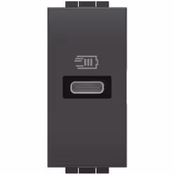 Bticino Living Light 20W Prise USB-C 1 module noir - L4192CPrise USB-C avec fonction de charge rapide pour ordinateurs portab ...