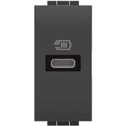 Living light 20w prise usb-c 1 module noir - l4192c - Bticino