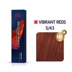 Wella Koleston Perfect Me+ Vibrant Reds 5/43 Châtain Clair Cuivré Doré 60ml, Marron, 5/43, Unisexe, 60 ml, Tous types de chev ...