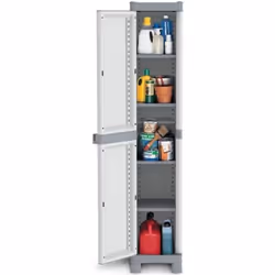 Armoire haute de jardin en résine 1 porte avec tablettes terrasse 2350RUW
