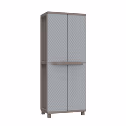 Terry Store-Age J Rattan 368, Armoire de rangement, Colonne, Armoire murale, 4 étagères, 2 portes(s), Taupe