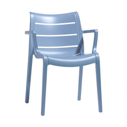 SCAB Giardino Sunset chaise d'extérieur Dîner Siège rigide Dossier rigide Technopolymère Bleu clair