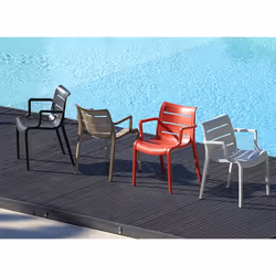 SCAB Giardino Sunset chaise d'extérieur Dîner Siège rigide Dossier rigide Technopolymère Bleu clair