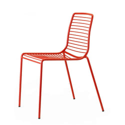 SCAB Giardino Summer chaise d'extérieur Dîner Siège rigide Dossier rigide Acier galvanisé, Polyester Rouge