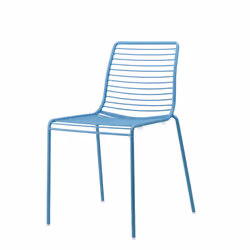 SCAB Giardino Summer chaise d'extérieur Dîner Siège rigide Dossier rigide Acier galvanisé, Polyester Bleu clair