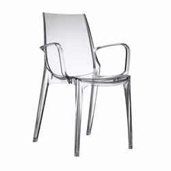 SCAB Giardino Vanity, Dîner, Solide, Siège rigide, Dossier rigide, Polycarbonate (PC), Transparent
