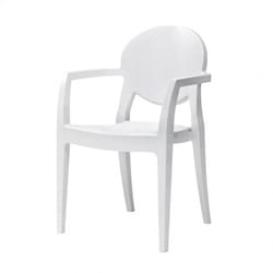 SCAB Giardino Igloo chaise d'extérieur Dîner Siège rigide Dossier rigide Polycarbonate (PC) Blanc