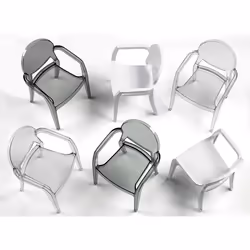 SCAB Giardino Igloo chaise d'extérieur Dîner Siège rigide Dossier rigide Polycarbonate (PC) Blanc