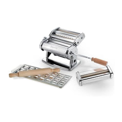 Imperia - Coffret cadeau composé d'iPasta t. 2/6,5 mm Classica, d'un moule à ravioli, d'un coupe-pâtes et d'un rouleau à pâtisserie.