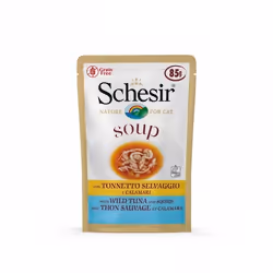 Schesir Soupe pour Chat au Thon Sauvage et Calamar .