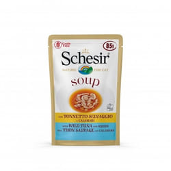 Schesir Soupe pour Chat au Thon Sauvage et Calamar .