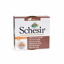 Schesir 8005852615619, Adulte, Toutes races, Saumon, Thon, 70 g