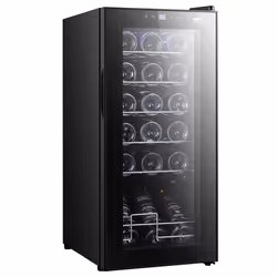 Melchioni Vermentino 18 C, Refroidisseur de vin compresseur, Pose libre, 18 bouteille(s), 70 W, G, Noir