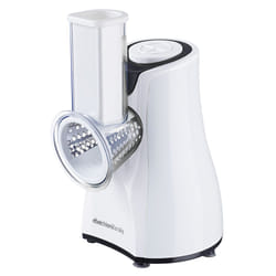 Melchioni 118420212 Râpe électrique et spiraliseur Noir, Acier inoxydable, Blanc