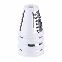 Melchioni 118420212 Râpe électrique et spiraliseur Noir, Acier inoxydable, Blanc