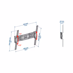 Meliconi CME ET400, 165,1 cm (65"), 200 x 200 mm, 400 x 400 mm, -15 - 15°, Acier, Noir