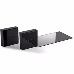 Meliconi 480521 BA, Etagère modulable, Mural, Acrylonitrile-Butadiène-Styrène (ABS), Verre trempé, Noir, 3 kg, 5,3 cm