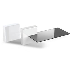 Meliconi 480522 BA étagères Etagère modulable Mural Synthétique ABS, Verre trempé Blanc