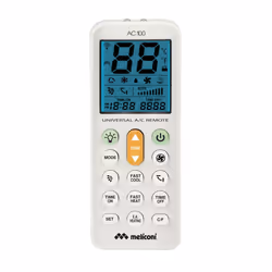 Meliconi AC 100, Climatiseur, RF sans fil, Appuyez sur les boutons, Écran integré, Blanc
