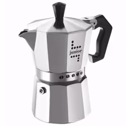 Bialetti Junior, Cafetière à moka, Noir, Argent, Aluminium, 1 tasses, Junior, CE