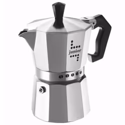 Bialetti Junior, Cafetière à moka, Noir, Argent, Aluminium, 3 tasses, Junior, CE