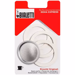 Bialetti 0800001, Filtre à café, Universel, Moka Express, New Dama and Brikka Elite, Aluminium, Blanc, Aluminium, Caoutchouc, ...