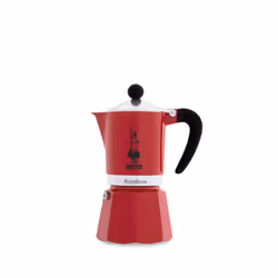 Bialetti Rainbow, Cafetière à moka, Noir, Rouge, Acier inoxydable, Aluminium, 3 tasses, Rainbow, CE