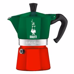 Bialetti 0005322, Cafetière à moka, 0,13 L, Vert, Rouge, Aluminium, 3 tasses, Thermoplastique
