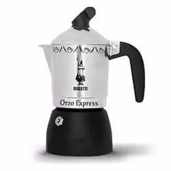 Bialetti Orzo Express, Cafetière à moka, Aluminium, Noir, Aluminium, 4 tasses, Orzo Express, CE