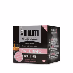 Bialetti Palermo, Capsule de café, Espresso, Café fortement torréfié, Bialetti Diva, 16 tasses, 10% Arabica 90% Robust