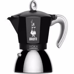 Bialetti Moka Induction, Cafetière à moka, 0,9 L, Noir, Aluminium, 4 tasses, Polypropylène (PP)