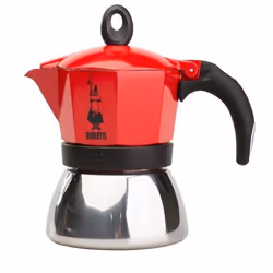 Bialetti Moka induction, Cafetière à moka, 0,1 L, Rouge, Argent, Aluminium, 2 tasses, Induction mocha