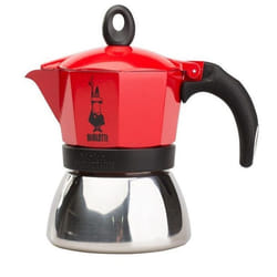 Bialetti Moka induction Cafetière à moka 0,1 L Rouge, Argent