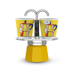 Bialetti Mini Express Lichtenstein Cafetière à moka Argent, Jaune