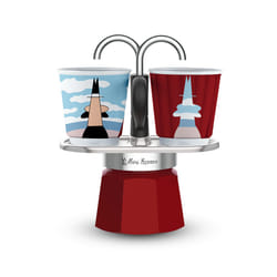 Bialetti Mini Express Magritte Cafetière à moka Rouge, Argent