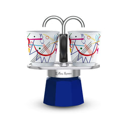 Bialetti Mini Express Kandinsky Cafetière à moka Bleu, Argent
