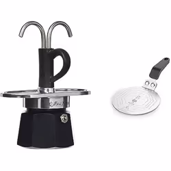 Bialetti Mini Express, Cafetière à moka, 0,09 L, Noir, Aluminium, 2 tasses, 115 mm