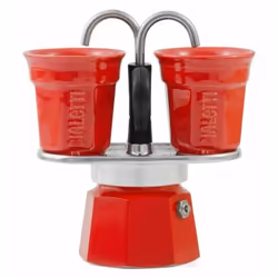 Bialetti Mini Express, Cafetière à moka, 0,9 L, Rouge, Aluminium, 2 tasses, 1 pièce(s)