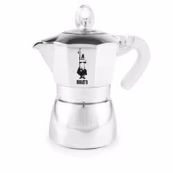 Bialetti Dama Pure Ice, Cafetière à moka, 0,18 L, Métallique, Aluminium, 3 tasses, Dama Pure Ice