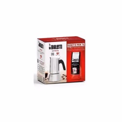 Bialetti - Cafetiere italienne + 1 Café Perfetto Moka Classico venus - 6 tasses - 0,30 l - Paquet de 250 g - Argent