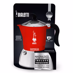 Bialetti 0007144 machine à café manuelle Cafetière à moka 0,18 L Noir, Métallique, Rouge - Vue supplémentaire 4