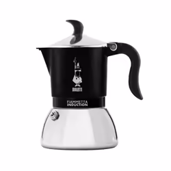Bialetti Fiammetta Induction, Cafetière à moka, 0,18 L, Noir, Acier inoxydable, Aluminium, Acier inoxydable, 4 tasses, Polyam ...