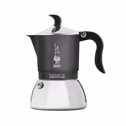 Bialetti Fiammetta Induction, Cafetière à moka, 0,13 L, Noir, Argent, Aluminium, Acier, 2 tasses, Polyamide