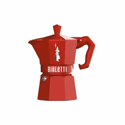 Bialetti Moka Exclusive, Cafetière à moka, Rouge, Aluminium, 3 tasses, Thermoplastique, 1 pièce(s)