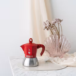 Bialetti Moka Induction Exclusive Cafetière à moka Rouge, Argent
