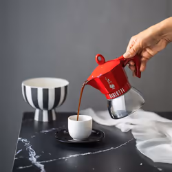 Bialetti Moka Induction Exclusive Cafetière à moka Rouge, Argent