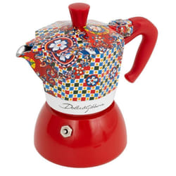 Bialetti Moka Induction Dolce&Gabbana Cafetière à moka 0,09 L Bleu, Rouge, Blanc