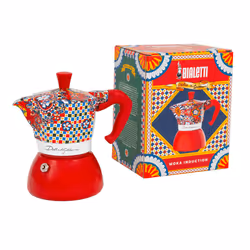 Bialetti Moka Induction Dolce&Gabbana Cafetière à moka 0,19 L Bleu, Rouge, Blanc