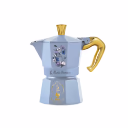 Bialetti Bridgerton, Cafetière à moka, Noir, Bleu, Or, Violet, Jaune, Aluminium, 3 tasses, Thermoplastique, Moka Express