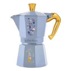 Bialetti Bridgerton, Cafetière à moka, Noir, Bleu, Or, Jaune, Aluminium, 6 tasses, Thermoplastique, Moka Express